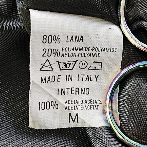 Linea Donna Blazer Womens M Gray Single Breasted LS Buttons Monochrome Wool VTG - Picture 11 of 14